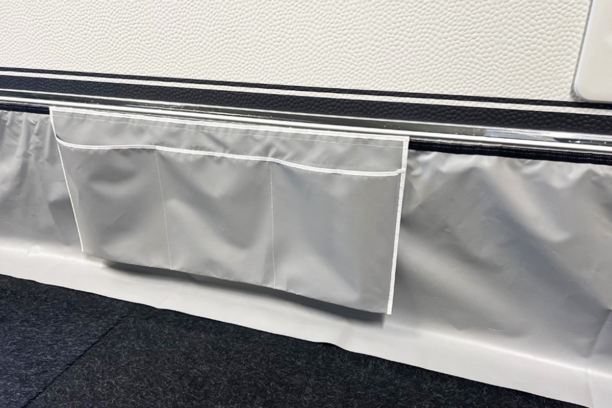 8 meter ESVO caravan tochtstrook - heavy duty met klittenband - grijs - 60 cm + opbergzak