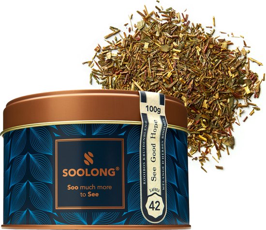 Soolong See South Africa Nr42 Groene Rooibos & Vanille Thee - Licht Zoet & Fluweel Zacht - Rooibos en Vanille - Duurzame Losse Thee - Rooibos uit Zuid Afrika - Blik 100gram