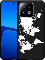 Cazy Hoesje Zwart geschikt voor Xiaomi 13 World Map