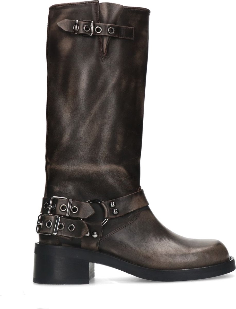 Sacha - Dames - Greywashed buckle biker boots - Maat 36