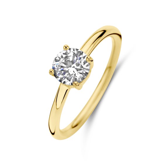 New Bling 9NB-0885-50 Ring Argent - Femme - Zirconium - Rond - 6 mm - Wit - Taille 50 - Goud mm - Argent - Argent Or