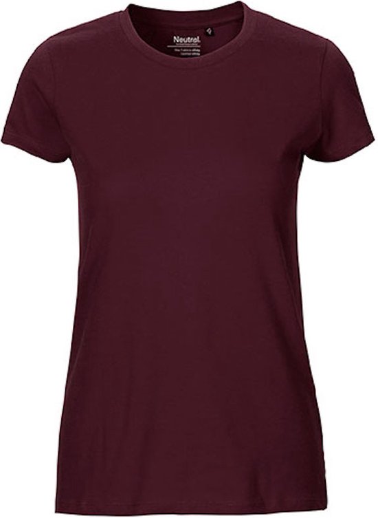 Fairtrade Ladies Fit T-Shirt met ronde hals Bordeaux - L