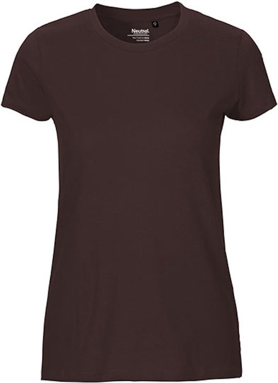 Fairtrade Ladies Fit T-Shirt met ronde hals Brown - XXL