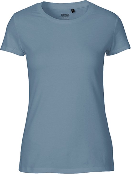 Fairtrade Ladies Fit T-Shirt met ronde hals Dusty Indigo - XXL
