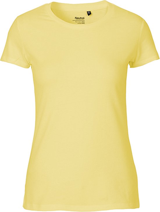 Fairtrade Ladies Fit T-Shirt met ronde hals Dusty Yellow - 3XL