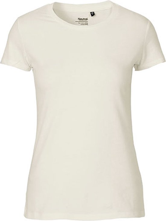 Fairtrade Ladies Fit T-Shirt met ronde hals Natural - L