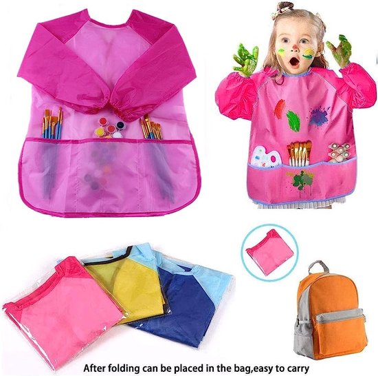 Veste De Peinture Pour Enfants Aikeis - Tablier Avec Grandes Poches - 6 à 12 Ans - Imperméable