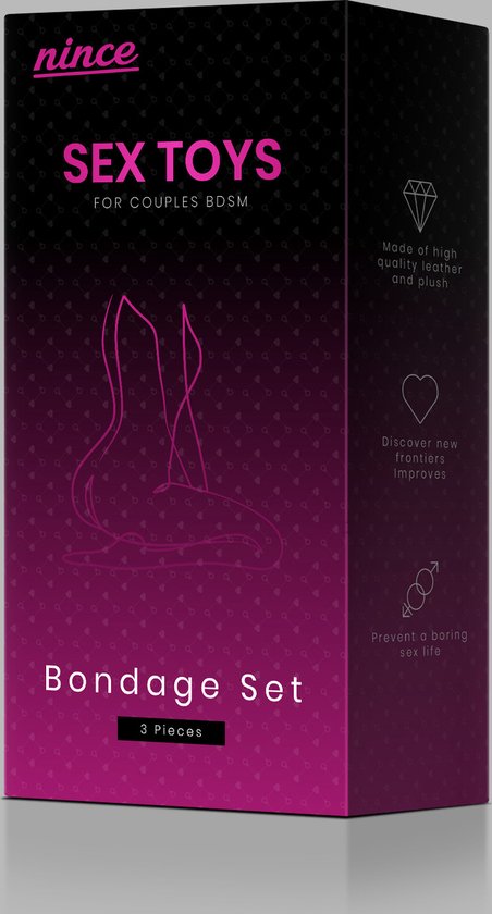 URlife® BDSM Bondage Set- Bandeau pour les yeux - Comprend des Menottes ,  des