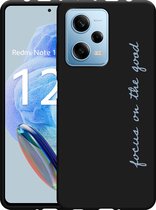 Cazy Hoesje Zwart geschikt voor Xiaomi Redmi Note 12 Pro 5G Focus On The Good