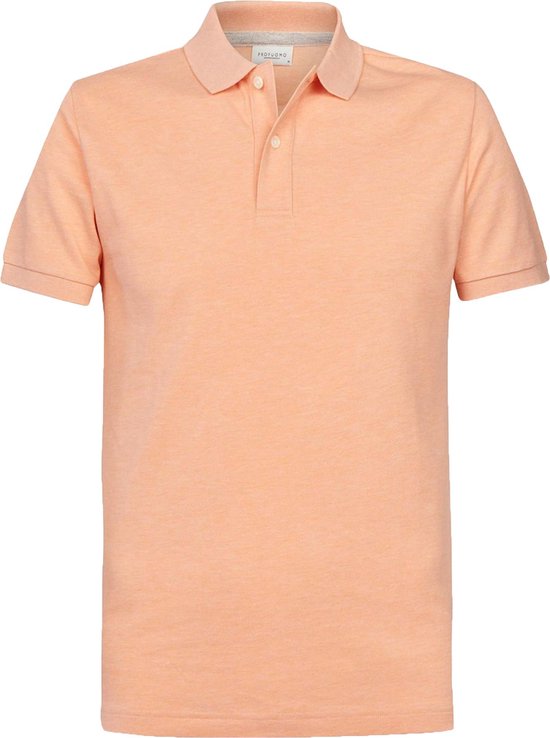 Profuomo - Polo Oranje Melange - Modern-fit - Heren Poloshirt Maat XL