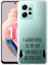 Cazy Hoesje geschikt voor Xiaomi Redmi Note 12 4G Royalty Cat Zwart
