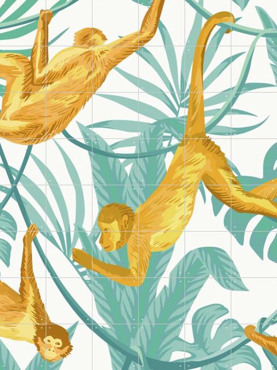 IXXI Happy monkeys - Wanddecoratie - Abstract - 120 x 160 cm | bol.com