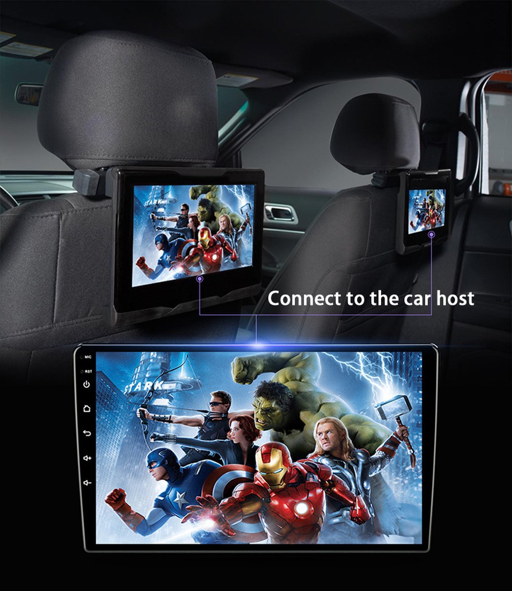 i 8 pouce intégré appuie-tête tablette de voiture android 10 pouces uhd ips  multimédia tv voiture 4g sim en ligne voiture moniteur appuie-tête