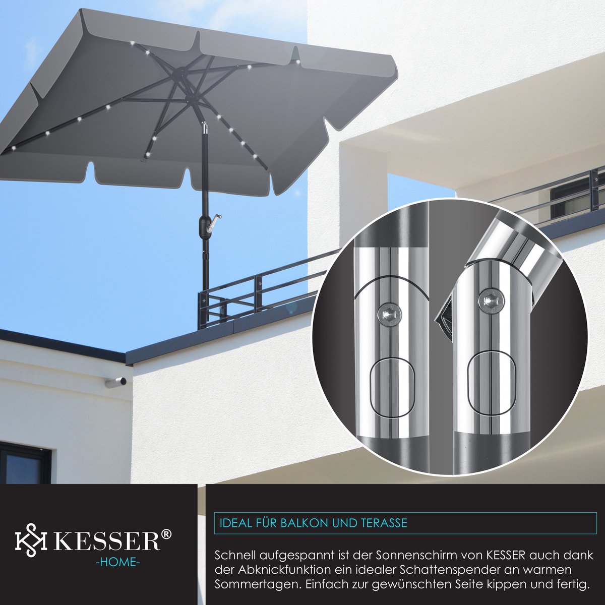 Springos Parasol | Parasols | Kantelbaar | Met Ventilatie | Beige | 300 cm