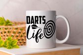 Mok Darts Life - Life -one shoot- bulleyes-darts - sport- darten - spel - pijltjeswerpen - pijltjesgooien - vogeltjepik - Play - Party - cadeau - dart .