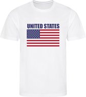 WK - Verenigde Staten - US - United States - T-shirt Wit - Voetbalshirt - Maat: 146/152 (L) - 11-12 jaar - Landen shirts