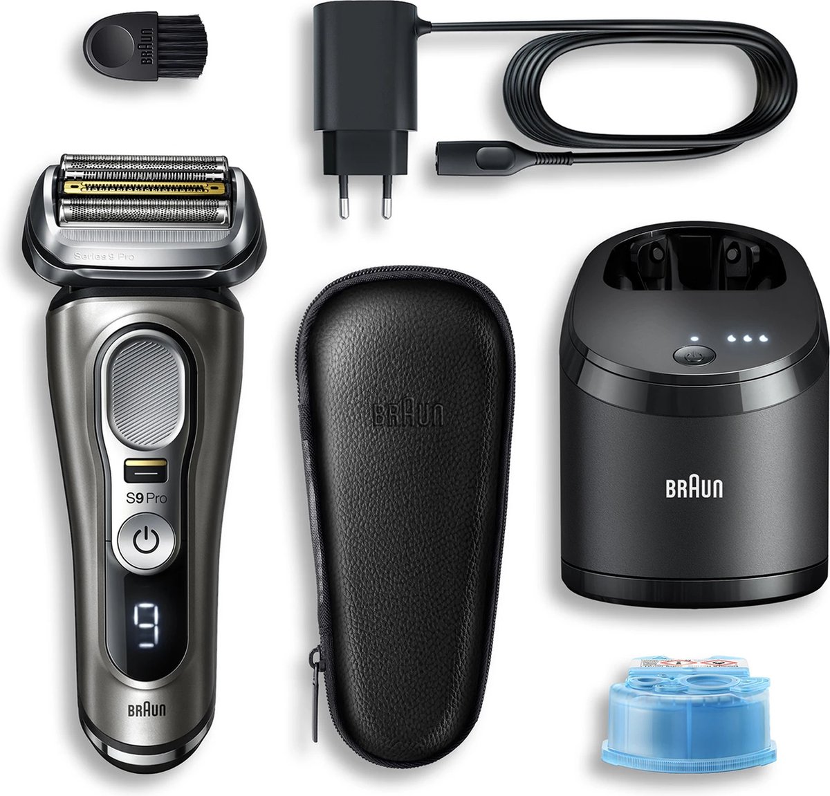 Braun Series 9 Pro 9485cc Scheerapparaat met scheerblad Trimmer Zwart, Zilver