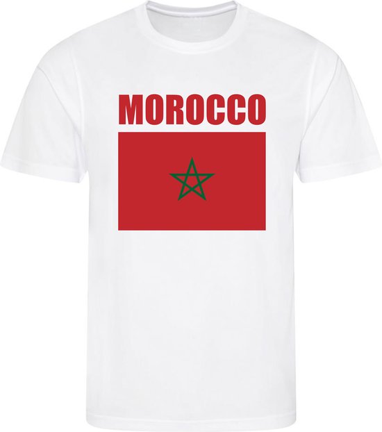 WK - Marokko - Morocco - المغرب - T-shirt Wit - Voetbalshirt - Maat: