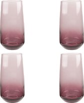 HAES DECO - Waterglas, Drinkglas set van 4 glazen - inhoud glas 430 ml - formaat glas Ø 6x14 cm - Waterglazen, Drinkglazen