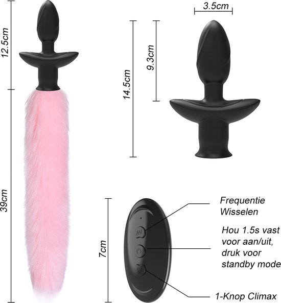 IntiMate Ahri - Plug anal vibrant anal avec staire rose ondule - Jouet  BDSM en... | bol