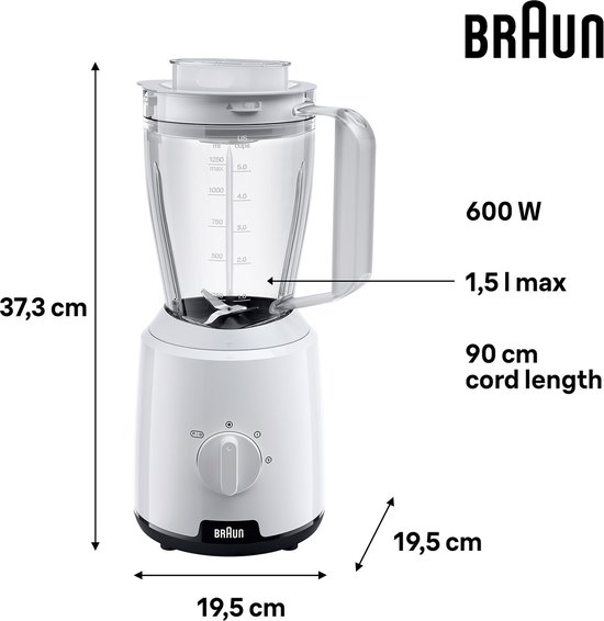 Braun PowerBlend 1 JB1000WH - Blender - Wit van Braun — afbeelding 2