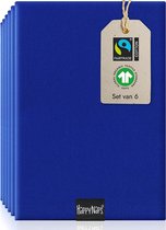Servetten Katoen (Blauw) 100% Fairtrade organisch katoen | Duurzame blauwe stoffen servetten, wasbaar tot 60°C | Ongelooflijk zacht | 45x45cm [Set van 6]