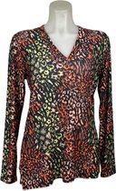Angelle Milan – Travelkleding voor dames – Roze Groene blouse – Ademend – Kreukvrij – Duurzame Jurk - In 5 maten - Maat L