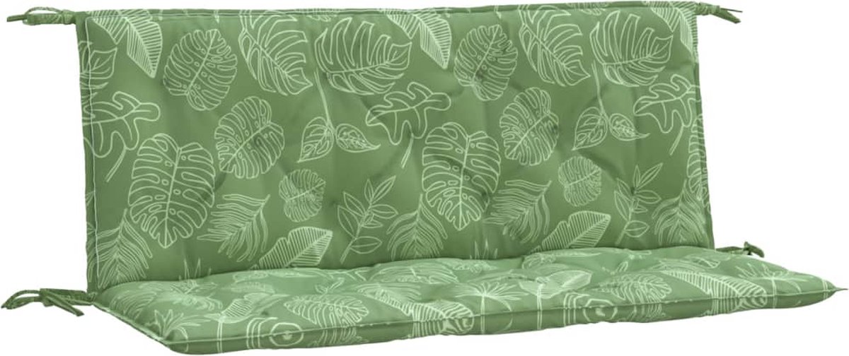 vidaXL - Tuinbankkussens - 2 - st - bladpatroon - 120x50x7 - cm - stof