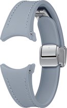 Samsung Watch D-Buckle Hybrid Leather Band - Geschikt voor Samsung Galaxy Watch6 (Classic) - S/M - Slim - Blue