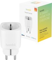 Hombli Slimme Stekker - 220V - WiFi - Timerfunctie - Compatibel met Amazon Alexa en Google Home - Bediening via Hombli App - 1 stuks - Wit