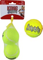 KONG air squeakair tennis ball 2pcs L - 9x9x9cm jaune