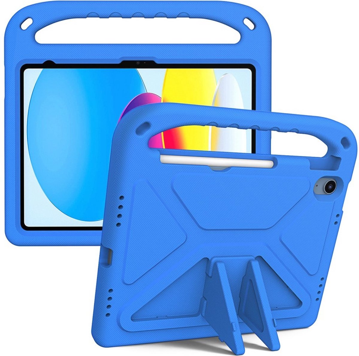 Tablethoes geschikt voor iPad (2025) / iPad 10.9 (2022) Hoesje - ShockProof Kids Case - Blauw
