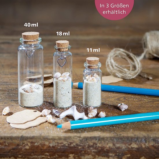 Tuuters 25 stuks reageerbuisjes met kurk Glas (250 x ø 30 mm) Reageerbuisjes voor bloemen, specerijen, communie geschenken, glazen buisjes, specerijglazen