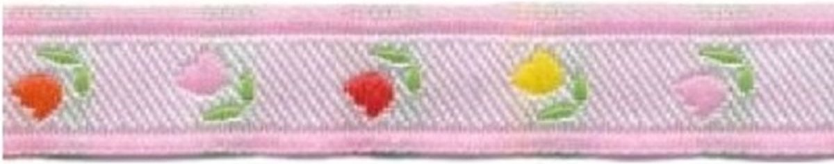 Hobbyband - Sierband - Lint - Tulpen roze - 12 mm - 5 Meter per rol