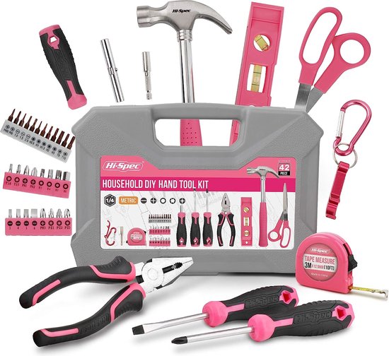Hi-Spec 25-delige Kleine Compacte Hand Mini Gereedschapsset voor Thuis en Kantoor DIY. Basis Huishoudelijke Reparaties in een Draagbare Gereedschapskoffer