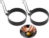 PD® - Kookringen - 2 stuks - Anti-aanbak kookringen - Ronde kookringen - Hamburgerringen - Eierringen - Pannenkoekenringen - Bakringen