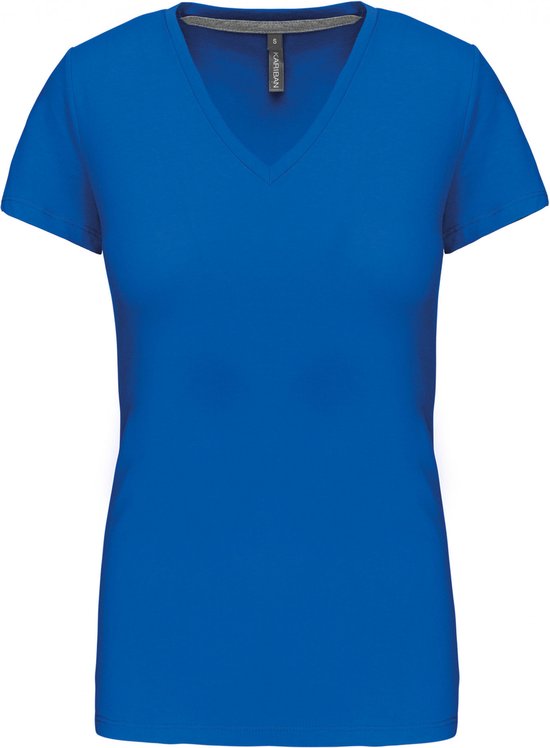 WNEEDU Oversized T-Shirt Dames Zomer V Hals Top Dames Korte Mouw Tops