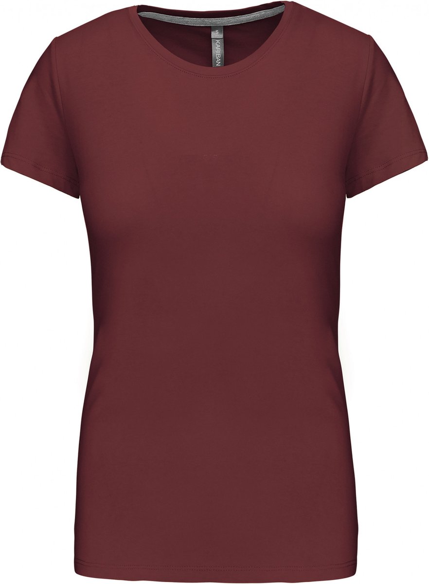 Kariban Dames t-shirt ronde hals korte mouwen K380 - Wine - M