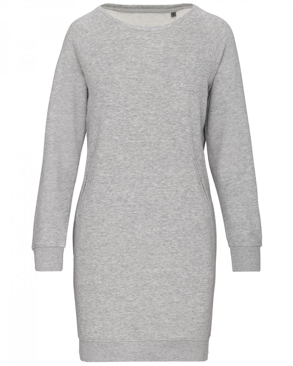 Jurk Dames XS Kariban Light grey heather 91% Katoen, 9% Polyester