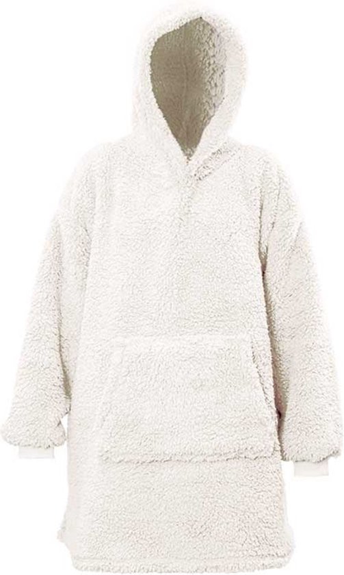 Hoodie van teddy fleece oversized losse pasvorm met capuchon