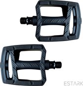ESTARK® Fietspedalen - Anti-Slip Fietspedalen Set met Reflectoren - Zwart - Set Fiets Pedalen - Mountainbike Sport - Fietstrappers - Losse Trappers - 2 STUKS (Luxe Zwart)