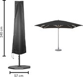 Housse de parasol avec fermeture éclair et mât pour parasol sur pied | 170 x 45 cm | Étanchéité | Fermeture éclair et bâton | Convient pour parasol de 3 mètres de large