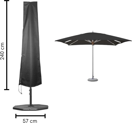 Housse de parasol avec fermeture éclair et mât pour parasol sur pied | 170  x 45 cm |... | bol.com