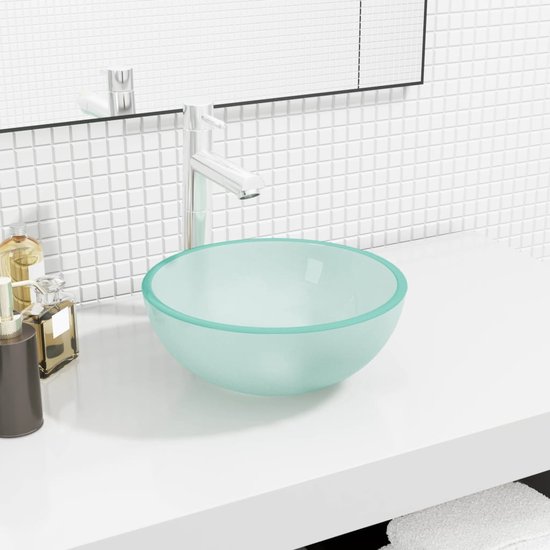 vidaXL Lavabo 30 x 12 cm Verre trempé mat
