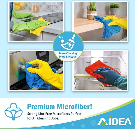 AIDEA Chiffon Microfibre Lot de 50 Lingettes Nettoyantes Multi-Usage  Réutilisables