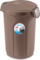 Afvalemmer - "Jerry" - Voerton - Prullenbak - Ton met deksel - 23 Liter - Taupe