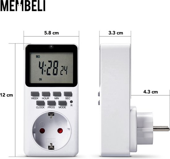 Zeitschaltuhr mit Dämmerungschalter für Schuko Steckdose