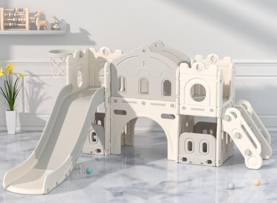 Speeltoestel Toren Kasteel XL Wit/Grijs voor binnen en buiten - Baby