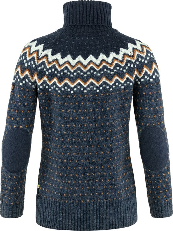 Pull Femme Fjällräven Övik Knit Roller Neck - Bleu Marine, Pour Alpinisme Et Trekking