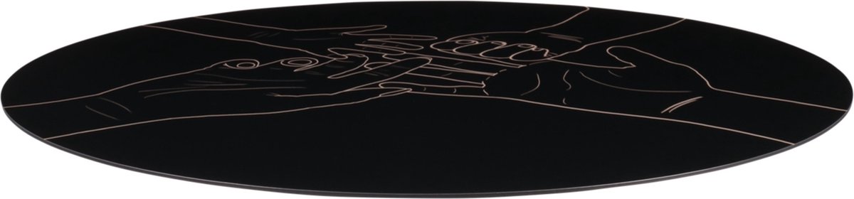 Muurcirkel 5 handen Circle of Life Collection Aluminium Luxe uitstraling Wallcircle Wandcirkel binnen Ronde schilderijen Wanddecoratie Familie Gezin Handgetekend 120x120 cm Incl ophangsysteem